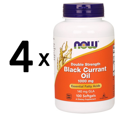 4 x NOW Foods Black Currant Oil, 1000mg (Double Strength) - 100 (274,98 EUR/kg)