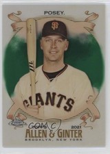 2021 Topps Allen & Ginter Chrome Green Refractor 27/99 Buster Posey #13 1a1r