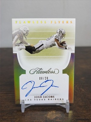 2021 Flawless Flyers Josh Jacobs On-Card Auto Gold /20 Raiders