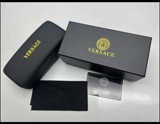 NEW VERSACE BLACK EYEGLASSES SUNGLASSES CASE W/CLOTH  BOX