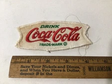 4-1/2" Coca Cola Fishtail Jacket Shirt Patch White Drink Coca Cola Sew On