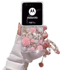 Cute Luxury 3D Crystal Rhinestone Case for Motorola Razr 2024/2025 with Wrist St