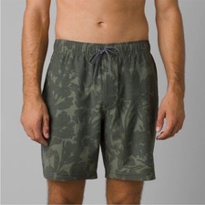 Prana Metric E-Waist Zip Board Shorts Floral Camo Size Large