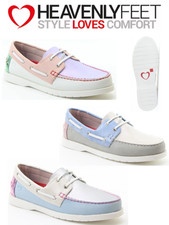 HEAVENLY FEET SHELLY MULTI LADIES BOAT DECK SHOES WOMENS NEW MOCCASIN SOFT LIGHT