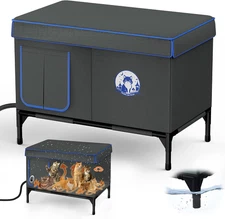 Heated Outdoor Cat House for Winter, 100% Waterproof XXL Shelter (29"X17"X21") w