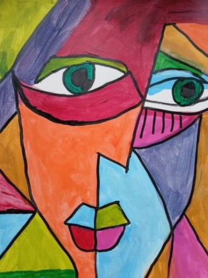 Abstract/ Expressionism 11x14 Cubic Momma Signed Modern Street Art Painting