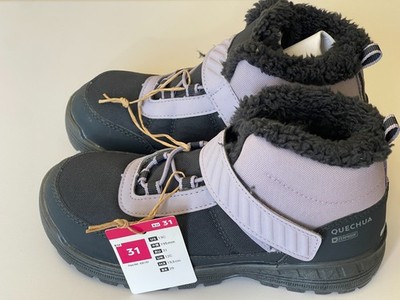 Quechua Kinder Winterstiefel 31 Blau Lila Warm Gefüttert Wasserdicht Schnee Neu