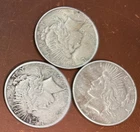 3 Silver peace dollars 1926 "S" Mint Mark, 1922, & 1922.