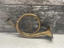 Vintage Solid Brass Bugle French Horn Small Hunting Horn 8" Decorative Ornament