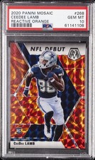 2020 PANINI MOSAIC REACTIVE ORANGE #268 CEEDEE LAMB PSA 10