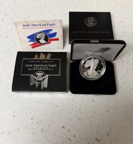 1776-2026 W Proof American Silver Eagle 250th Annyversary Liberty Bell Privy