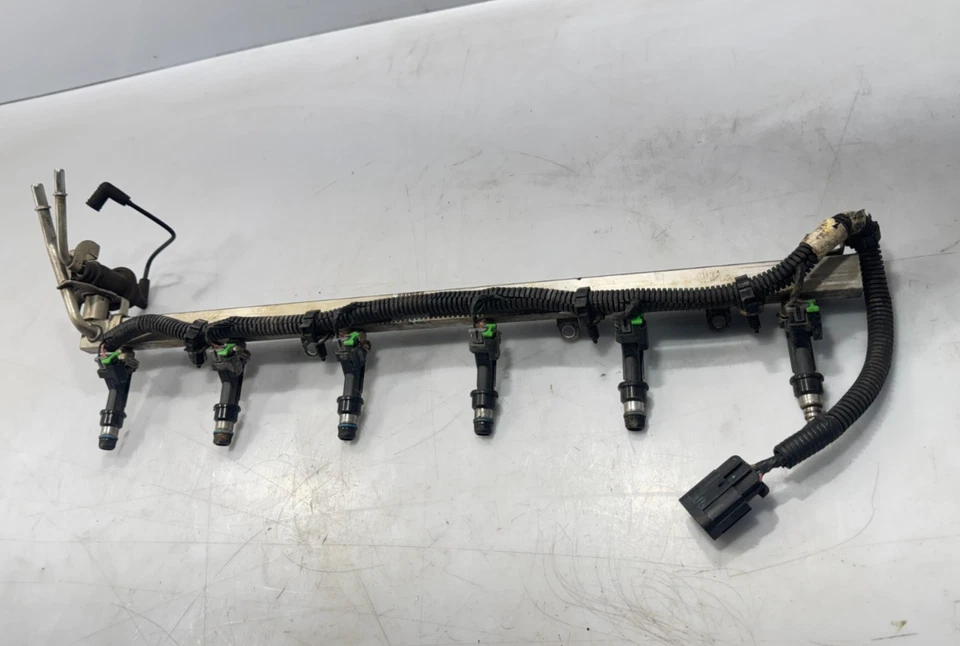 Chevy Trailblazer 2005-2009 4,2 litros carril de combustible con inyectores pieza usada original OEM Foto 2 de 4