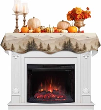 Black Forest Fall Mantle Scarf 70X17 Inch, Fireplace Thanksgiving Decorations Co