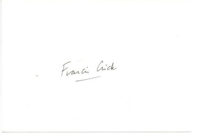 Francis Crick DNA Nobel prize genuine authentic signed autograph signature COA