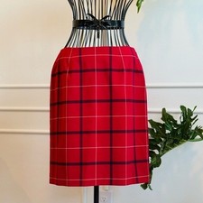 Red A-line Knee-length Pencil Skirt for Casual Work