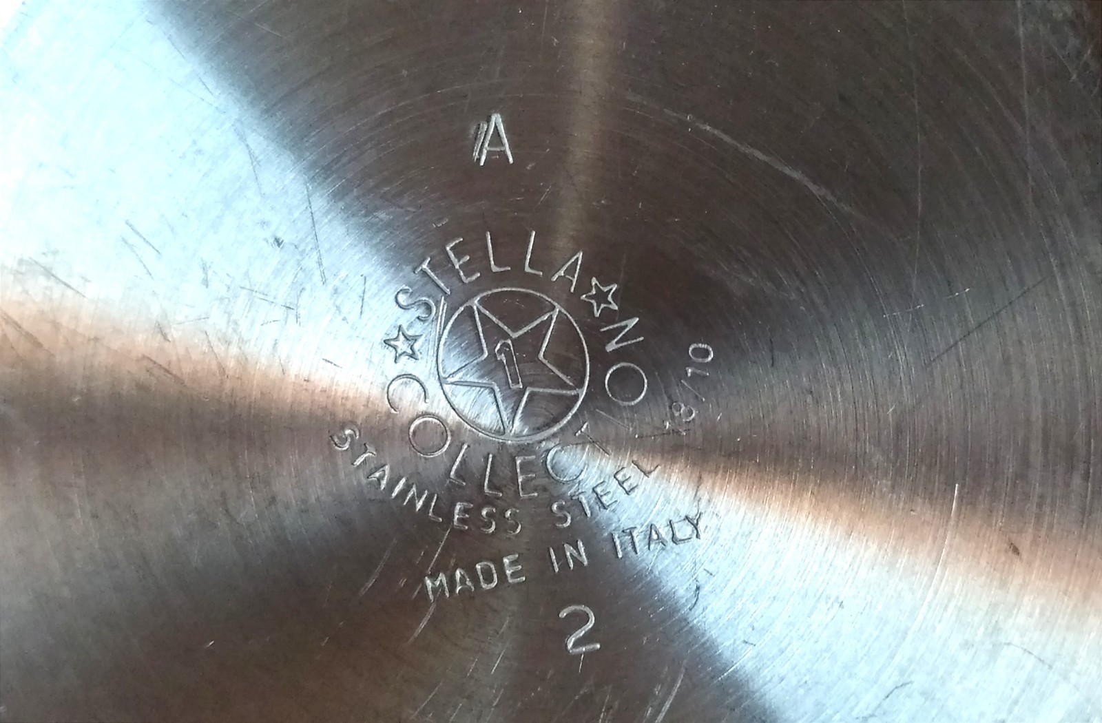 Vintage STELLA coffee maker 2 pcs ARCHIMEDE design Italy mocha stainless steel alessi bialetti