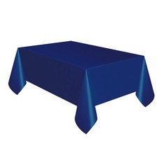 Navy Blue Solid Rectangular Plastic Tablecloth Table Cover 54 x 108 in 1 Count