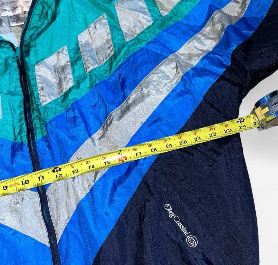 Chaqueta cortavientos vintage años 90 Oleg Cassini para hombre talla L Foto 4 de 4