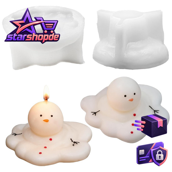 Silikonformen GießFormen Weihnachten 2 StüCk Schneemann Kerzenhalter DIY Set-image