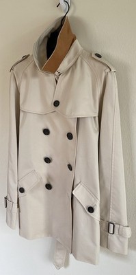 NWT Coach Solid Short Trench Coat Porcelain Size M MSRP $450