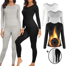 Winter Women Thermal Underwear Long Johns Set Base Layer Keep Warm Top & Bottom
