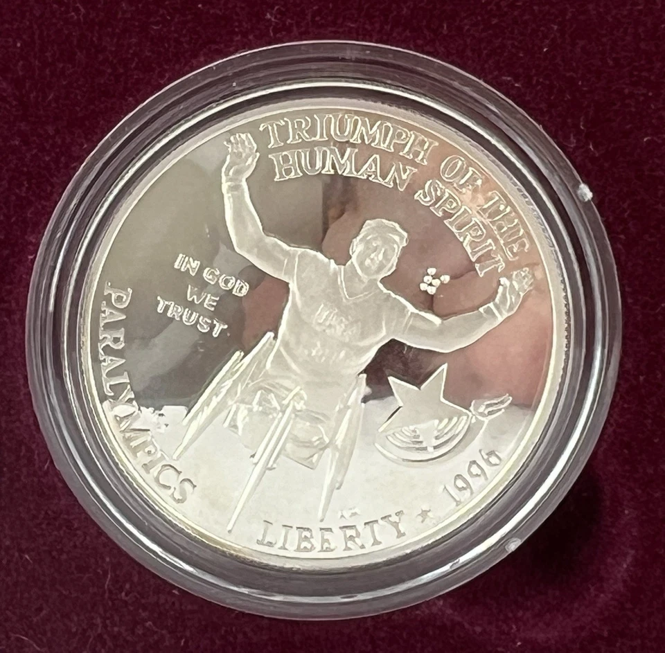 1996 US Mint 4 Coin UNC Set Atlanta Olympic Games Gold & Silver w/ Cauldron - Image 4 of 4