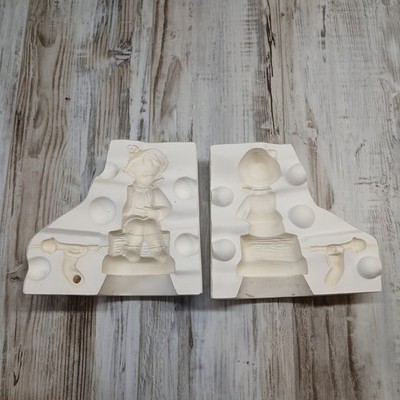 Kentucky Mold Co C-148 Humble Figurine Boy on Log Ceramic Slip Casting Mold 2pc