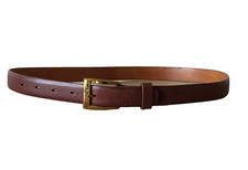 VINTAGE HICKOK CUSTOM TAILORED BROWN CALFSKIN LEATHER BELT COPPER  ADULT SIZE 32