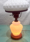 Vintage Hobnail Milk Glass Hurricane Lamp Works Great Small Portable Table Light — photo 2