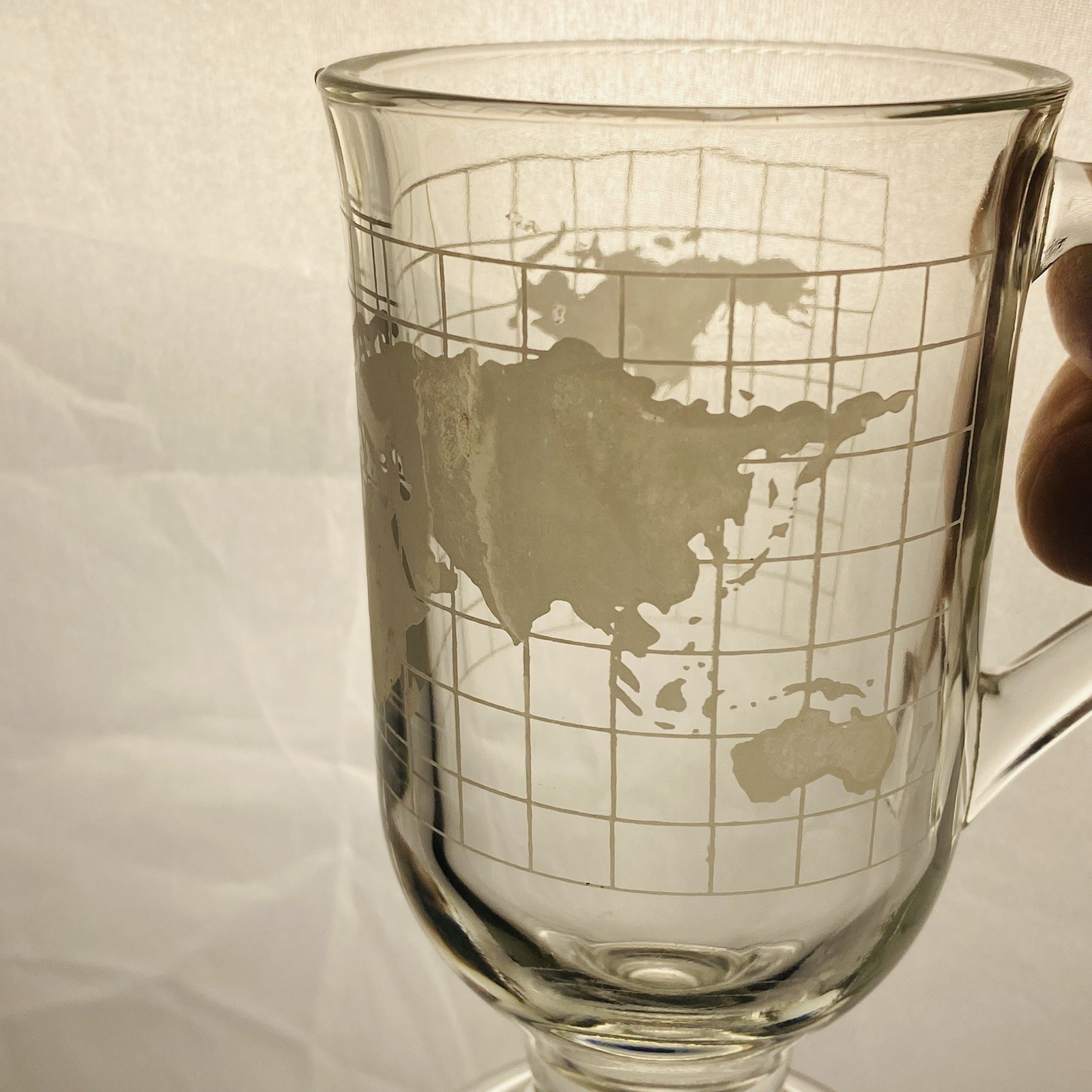 3 Vintage Nestle Nescafe "Around The World" Irish Coffee Glass Mugs 1970s