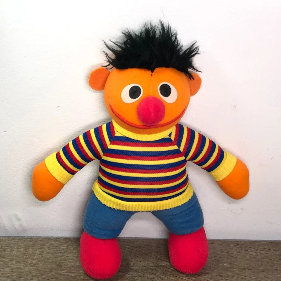 Lote 2 Sesame Street Burt Ernie brinquedo de pelúcia bicho de pelúcia Muppets Hasbro Softies - Imagem 2 de 4