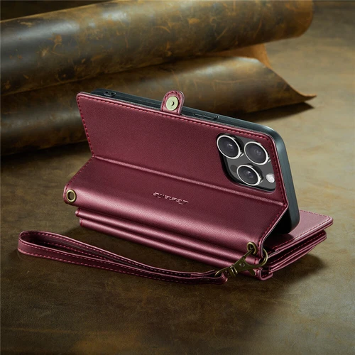 For iPhone 16 15 14 13 12 Pro Max Plus Case Wallet Leather ZIP Bag Strap Cover - Picture 71 of 84