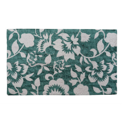 1b-Ware: Badematte FLOWER petrol grün weiß Blumenmuster Duschmatte 50x80cm