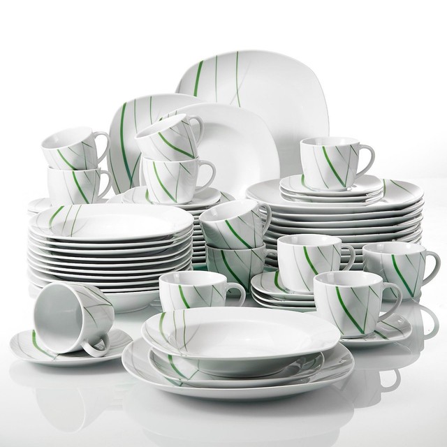 18-Pieces Dinner Set Plates Bowls Dinnerware Crockery Dining Service Sets for 6