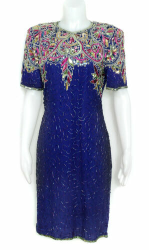 Laurence Kazer New York vtg silk black beaded sequin Laurence Kazer New York vtg silk black beaded sequin