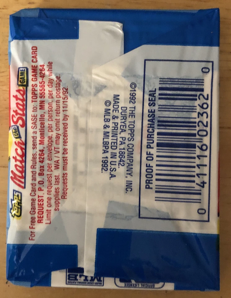 1992 Topps Baseball Wax Pack Lee Stevens Angels (вверху) Mike Witt Yankees (сзади) - Изображение 2 из 2