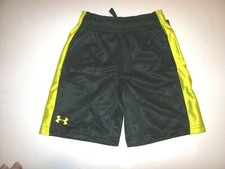 NEW Under Armour 2T elastic waist shorts baby boy black neon yellow drawstring