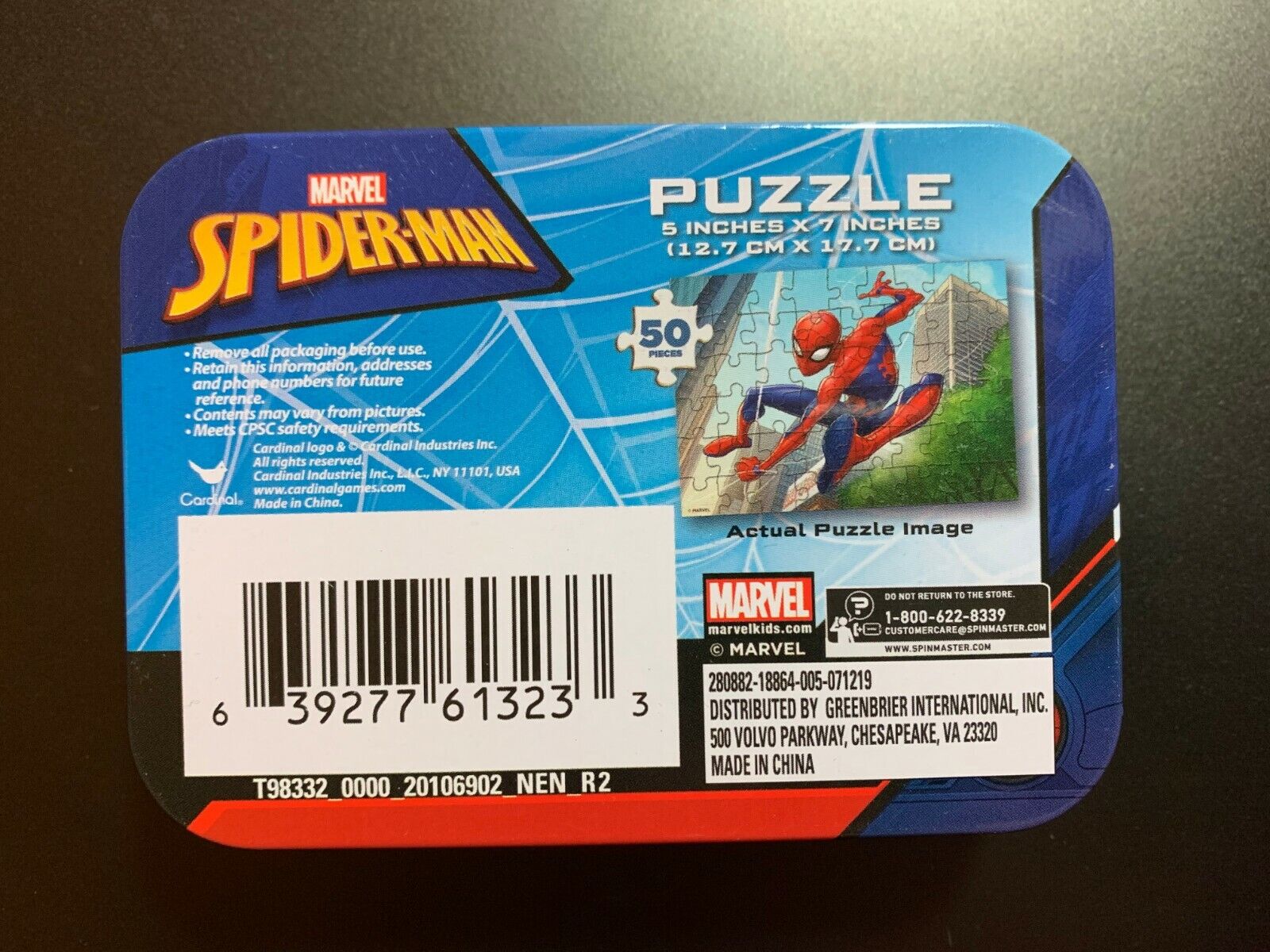 MARVEL SPIDER-MAN PUZZLE 50 PIECES IN TIN BOX BRAND NEW 5