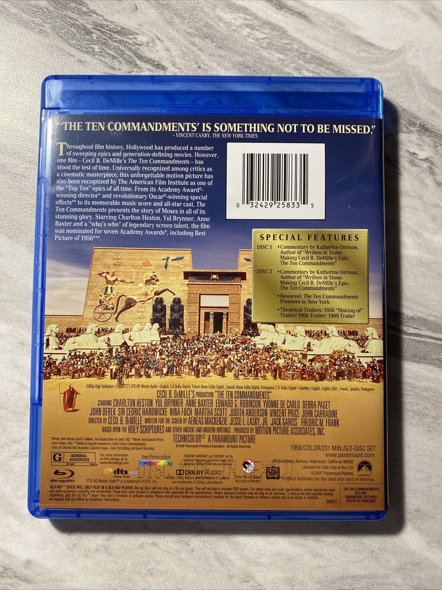 The Ten Commandments (Blu-ray, 1956) 32429258335| eBay