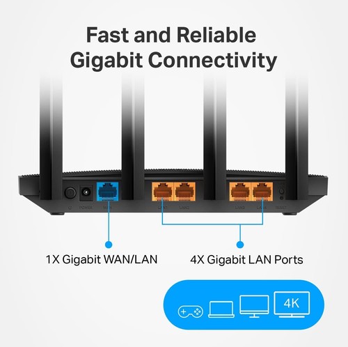 TP Link Archer A6 V3 AC1200 Dual Band Router 1200Mbps Gigabit WiFi 4 Antennas - Picture 5 of 7