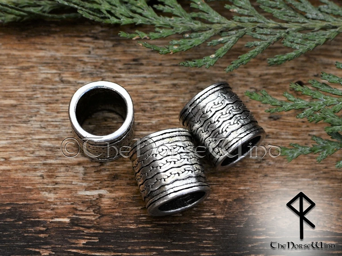 Viking Beard Rings - Set of 4 Norse Hair Beads