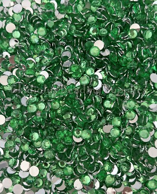 Grass Green Rhinestone, Flatback NonHotfix, Sparkly Diy, Faceted Rhinestones,
