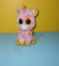 TY Beanie Boos 9" Medium Fantasia Unicorn Bean Plush Stuffed Sparkle Eyes w/ Tag
