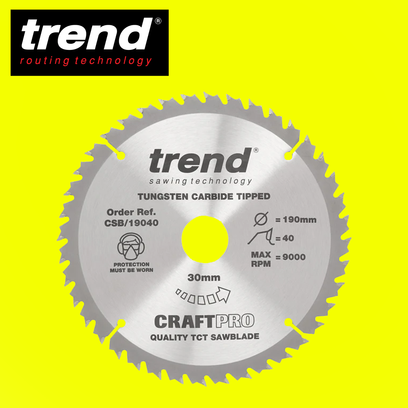 Trend Tools CSB/19040 Trend Wood Circular Saw Blade 190Mm X 30Mm X 40T