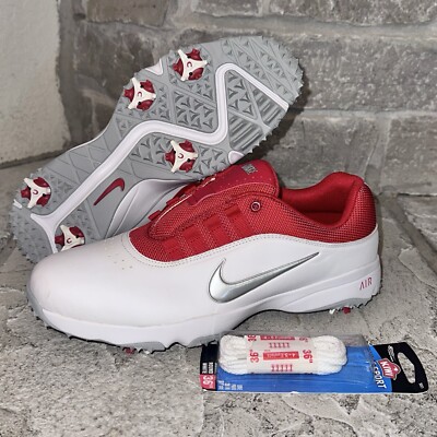 2015 Nike Air Rival 4 White Red Golf Shoes Spikes Sneakers 7 Mens 818728-101