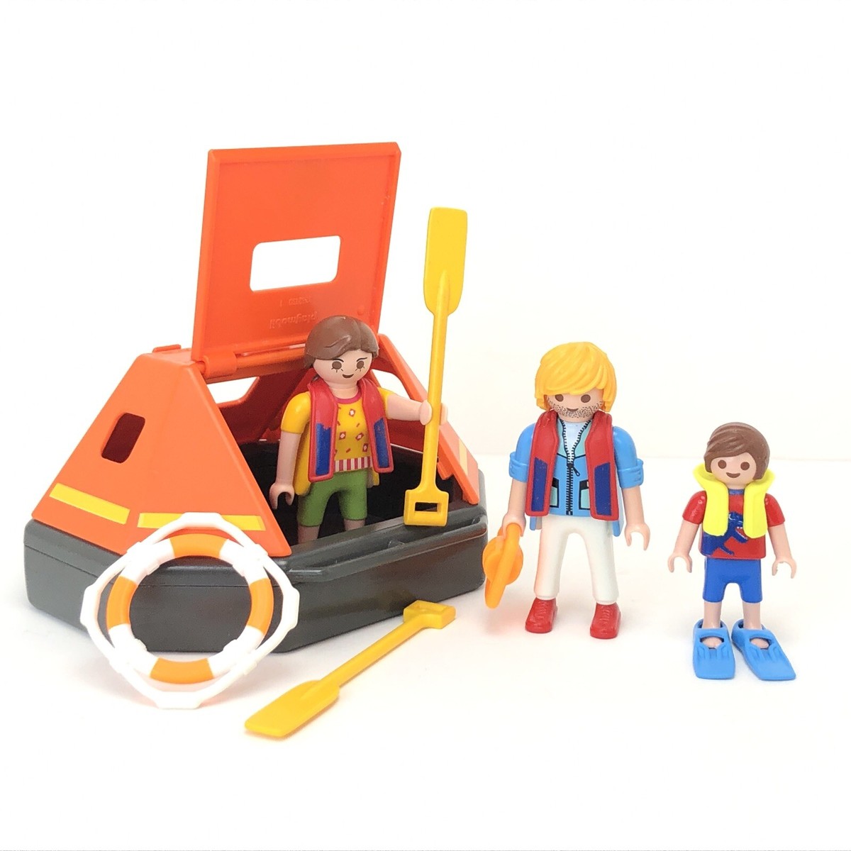 Playmobil 5545 Orange Life Raft Family Figures Life Preserver