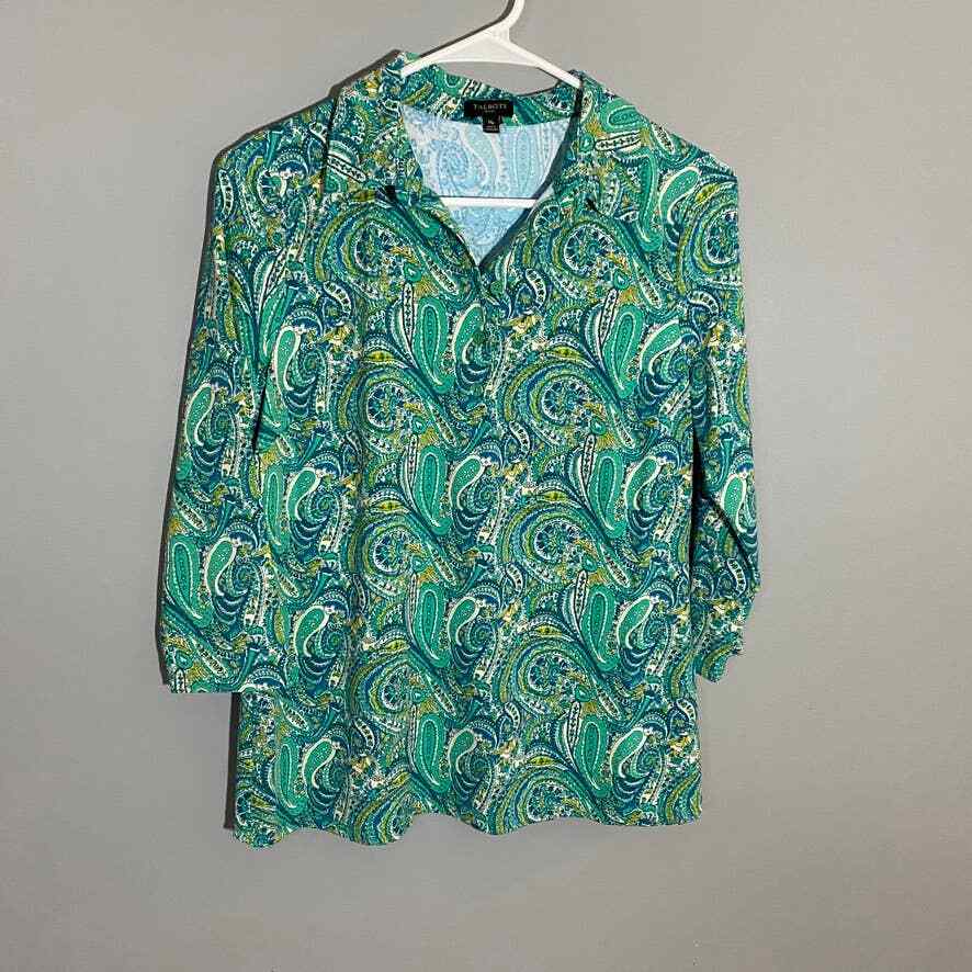 Talbots Printed Top Size Medium Petite - image 2
