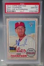 JAKE THOMPSON 2017 TOPPS HERITAGE PSA 10GEM  BASEBALL MLB AUTOGRAPH GRADED