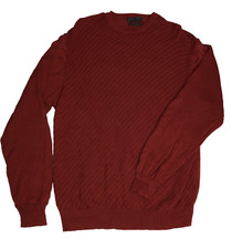Lyle  Scott Scottland Men's Jumper Sweater Golf Lrg Dark Red Chevron Rib Stitch
