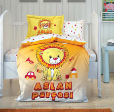 Set lenzuola culla bambino ufficiale Galatasaray piccolo leone, licenza Tac, 100% cotone